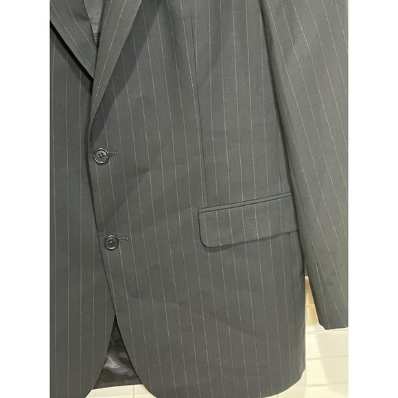 Brooks Brothers 346 Stretch Suit 43L Pleated‎ Cuffed Pants 36x30.5 Blue Striped - Picture 5 of 13